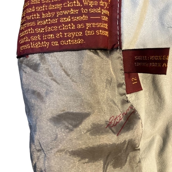 Vintage Blue Gray Etienne Aigner Leather Motorcycle Jacket Size 12 - Picture 3 of 5